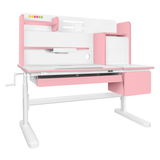 Детский стол парта Kinderzen Maximus белый/розовый